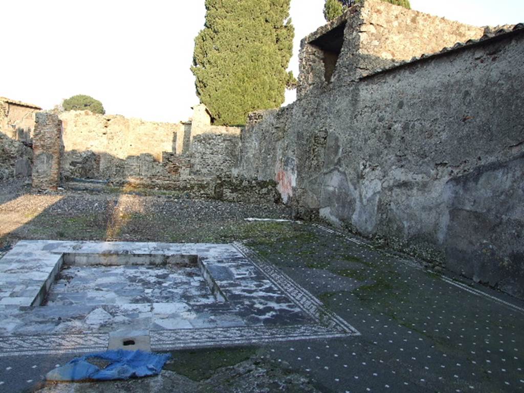 VI.1.7 Pompeii. December 2006. Looking east across south side of atrium and impluvium.