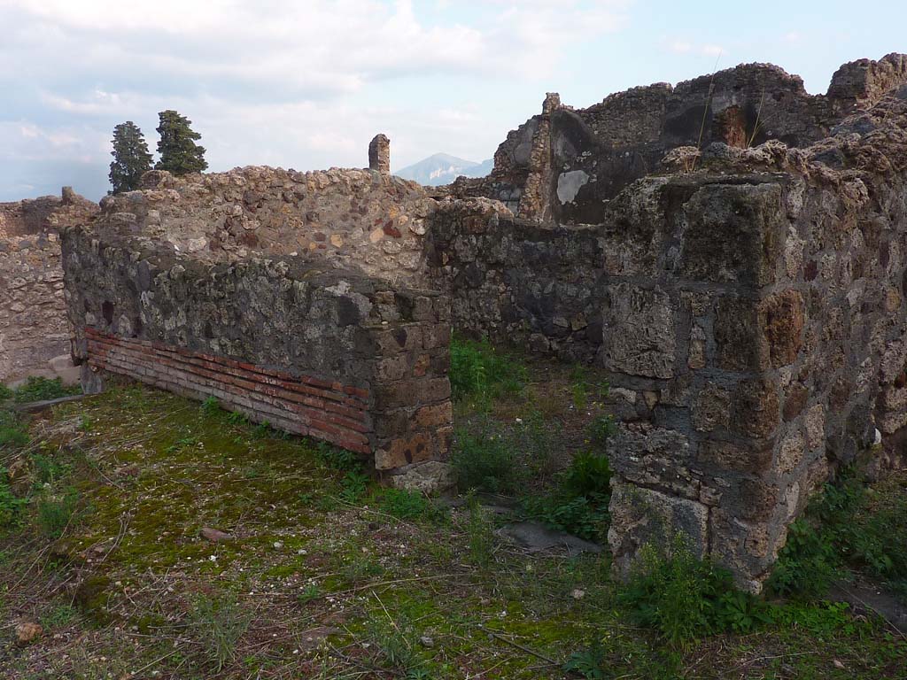 VI.5.9 Pompeii. November 2021. 
Looking south-east towards doorway to triclinium on south side of garden area. Photo courtesy of Hlne Dessales.

