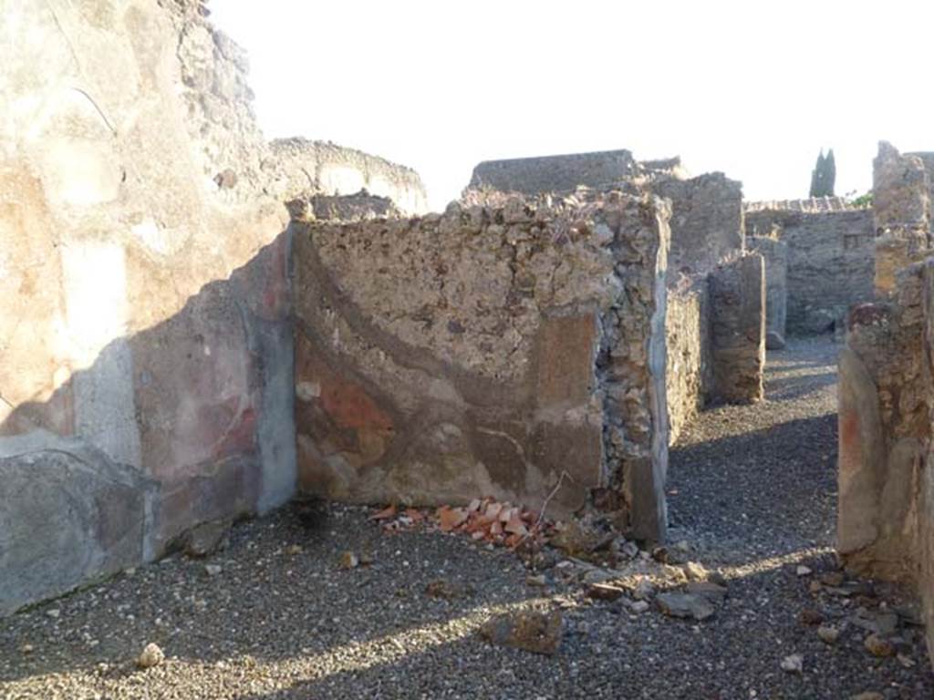 VI.5.10 Pompeii. May 2011. Room 10, west wall with doorway.