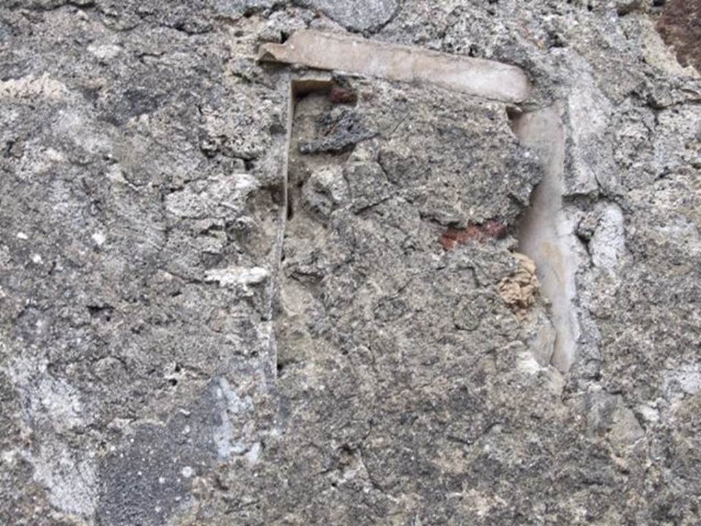 VI.6.1 Pompeii. December 2007. Room 21, blocked window or niche?