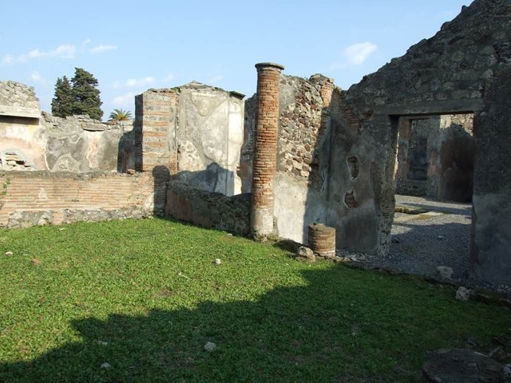 VI.7.6 Pompeii. March 2009. Room 6, looking south-east across garden area to doorway to atrium.