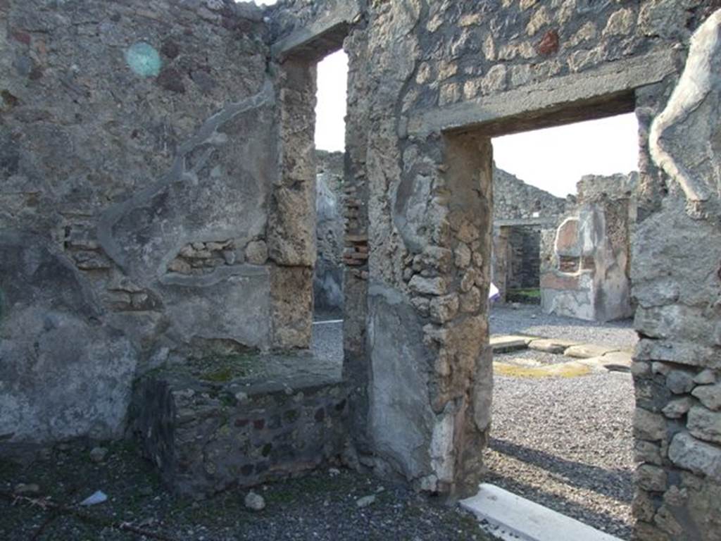 VI.7.6 Pompeii.  March 2009.  Room 14.  North wall, with door to atrium.