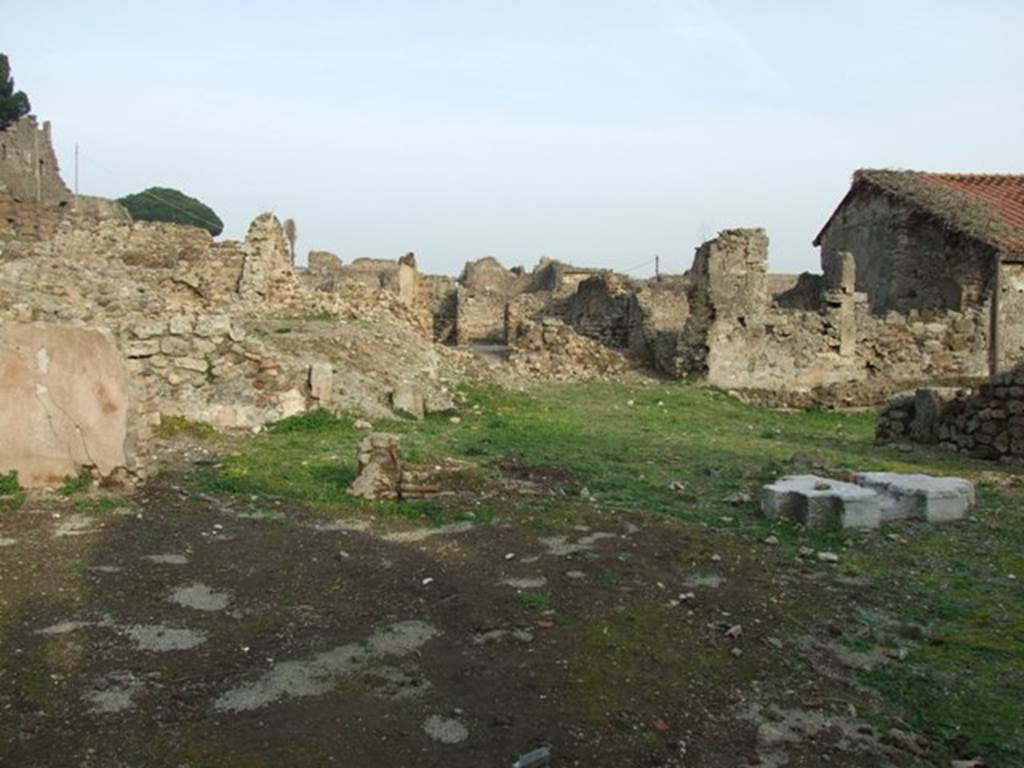 VI.9.1 Pompeii. December 2007. Looking south-east across atrium, from the entrance.