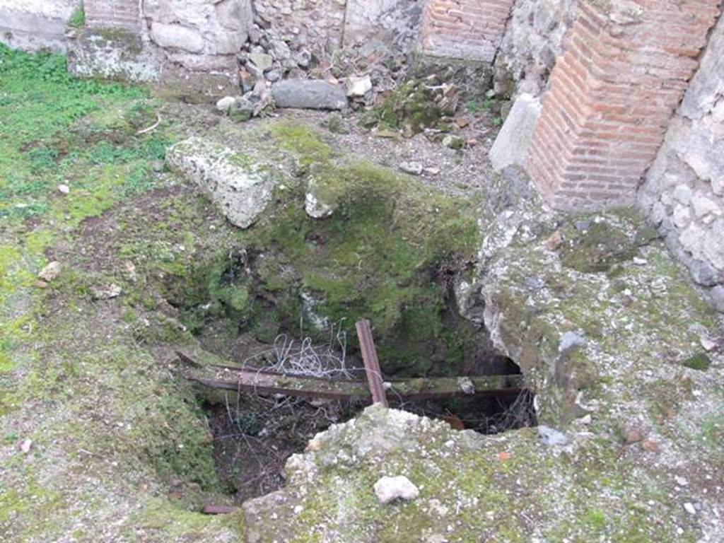 VI.9.2 Pompeii. December 2007. Room 44. Collapsed floor at west end.