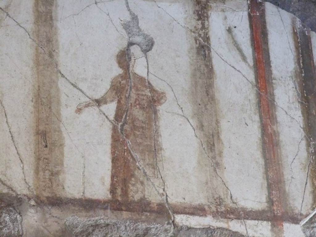 VI.9.6 Pompeii.  March 2009.  Room 16.  North wall.  Painted figure.