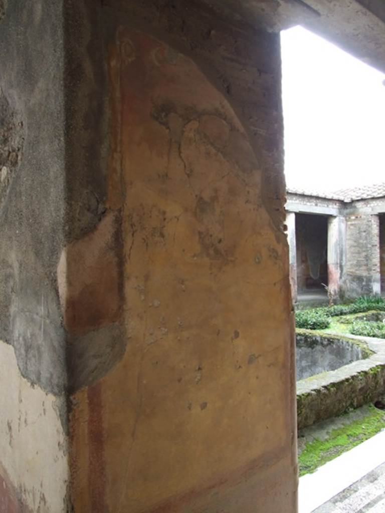 VI.9.6 Pompeii. March 2009. Room 6, north side of large pilaster in north-east corner of peristyle.