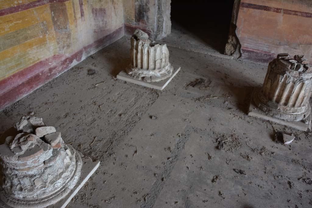 VI.11.10 Pompeii. October 2017. 
Room 43, columns and mosaic flooring on east side, looking north.
Foto Annette Haug, ERC Grant 681269 DÉCOR
