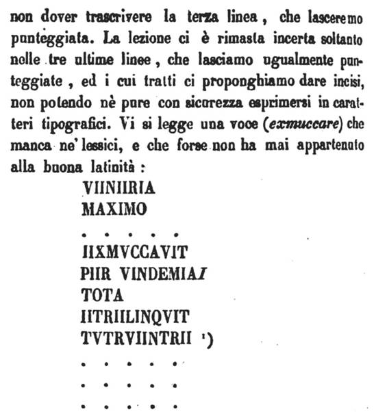 See Bullettino Archeologico Napoletano, Anno Primo, 1843, Napoli: Tipografia Tramater, No. IX, 1 Maggio 1843, p.68.