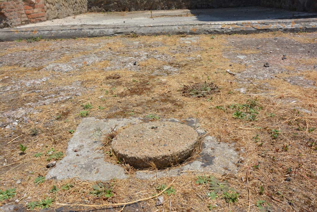 VI.12.5 Pompeii. 14th July 2017. 
Looking north-west across impluvium - on the south side, left, is another cistern-mouth, as well as the one on the east side, right.  
Foto Annette Haug, ERC Grant 681269 DÉCOR.
