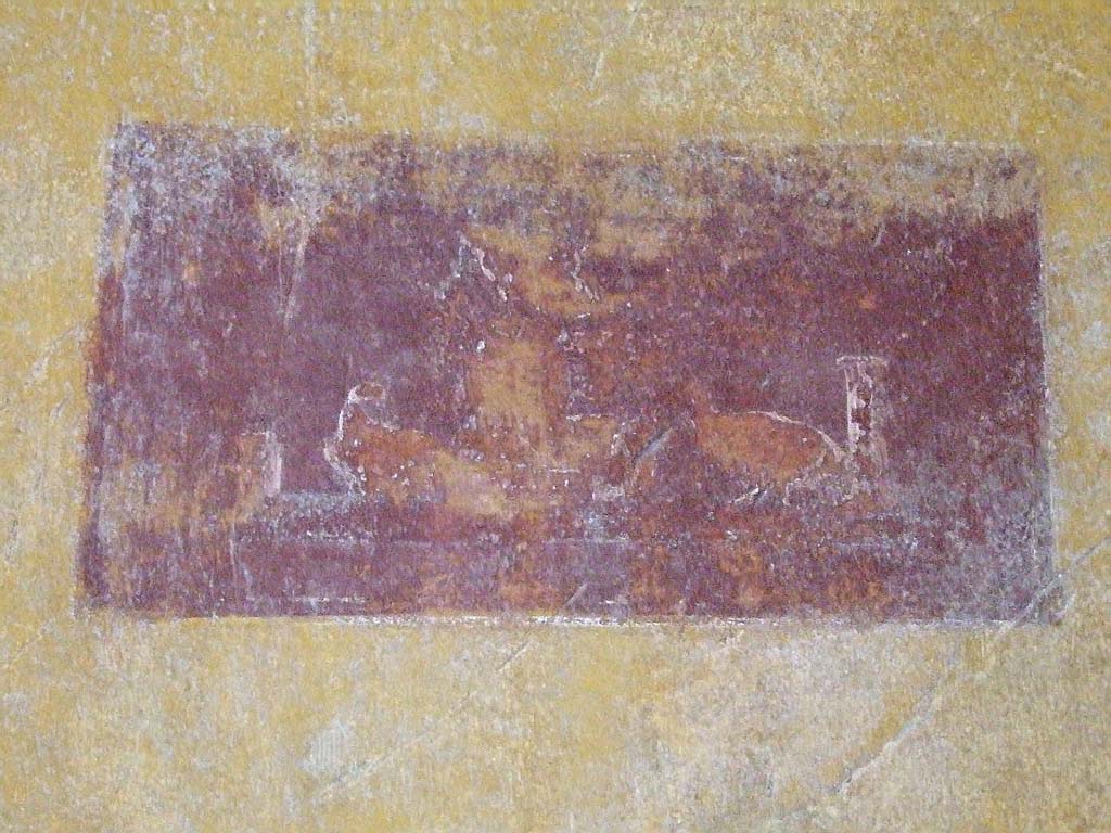 VI.15.1 Pompeii. December 2006. Detail of painted panel from east wall in ala on south side of atrium.