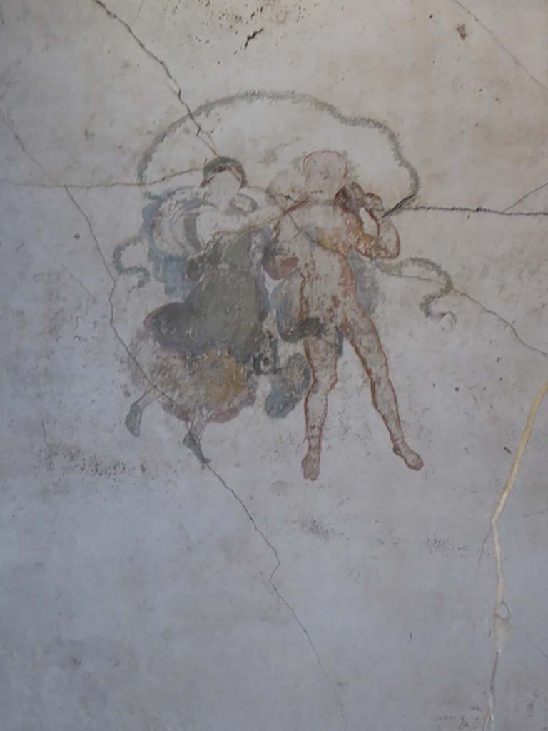 VI.15.1 Pompeii. January 2017. North wall of exedra. Floating figures in west panel.
Foto Annette Haug, ERC Grant 681269 DÉCOR.
