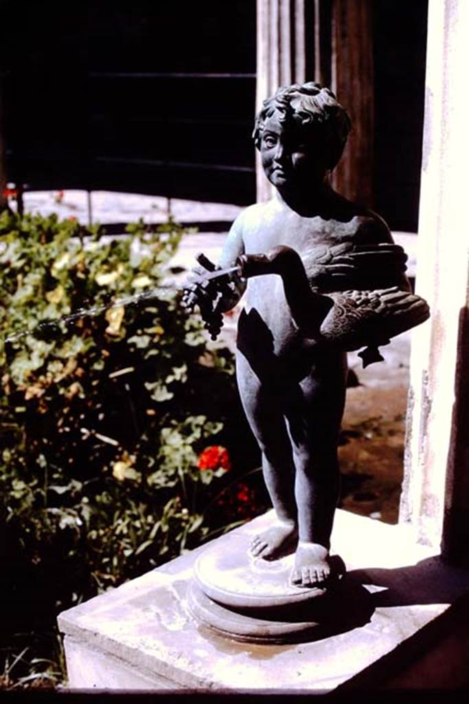 VI.15.1 Pompeii, 1968.  Bronze statuette working as a fountain.  Photo by Stanley A. Jashemski.
Source: The Wilhelmina and Stanley A. Jashemski archive in the University of Maryland Library, Special Collections (See collection page) and made available under the Creative Commons Attribution-Non Commercial License v.4. See Licence and use details.
J68f0688
