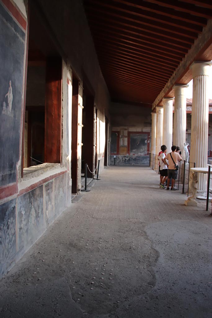 VI.15.1 Pompeii. October 2023. Looking south along east portico. Photo courtesy of Klaus Heese.