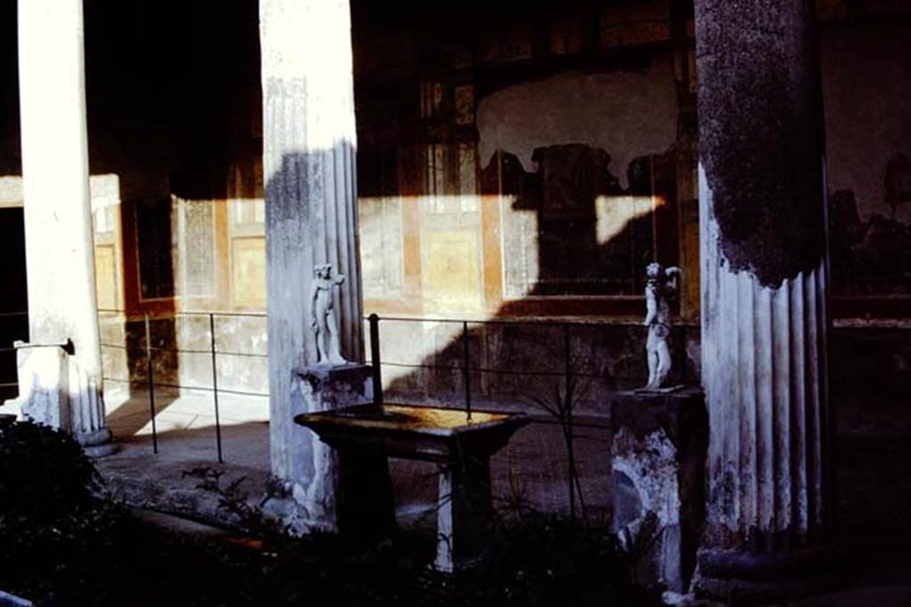 VI.15.1 Pompeii. April 2023. Looking north across peristyle garden. Photo courtesy of Giuseppe Ciaramella.