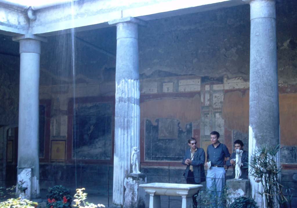 VI.15.1 Pompeii. April 2023. Looking north across peristyle from south end. Photo courtesy of Giuseppe Ciaramella.