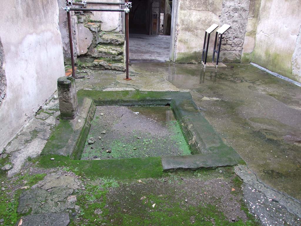 VI.15.1 Pompeii. October 2023. Looking towards east wall of small atrium. Photo courtesy of Klaus Heese.