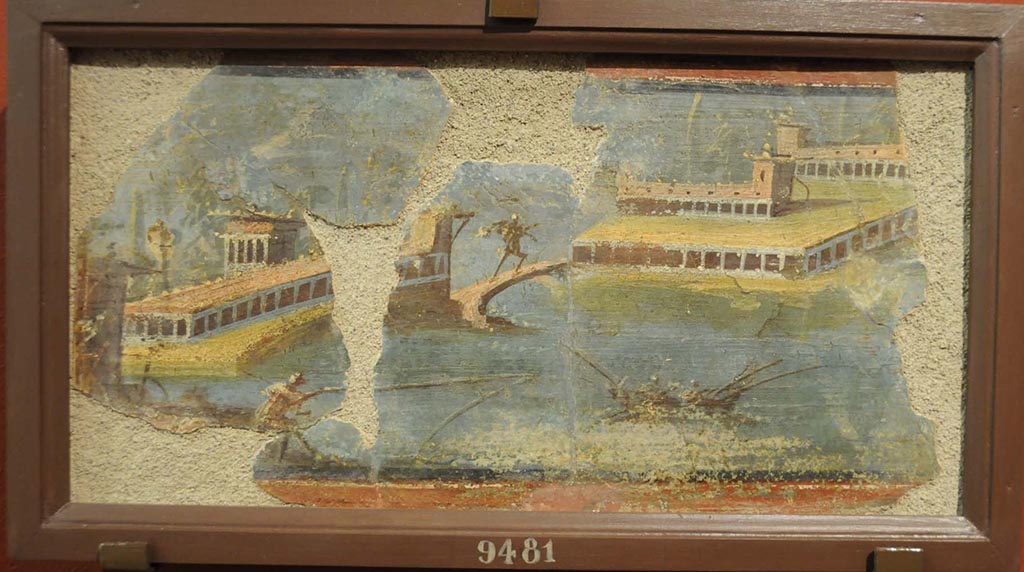 VI.17.25 Pompeii? Wall painting of an architectural landscape. 
See Antichità di Ercolano: Tomo Setto: Le Pitture 5, 1779, p. 19.
