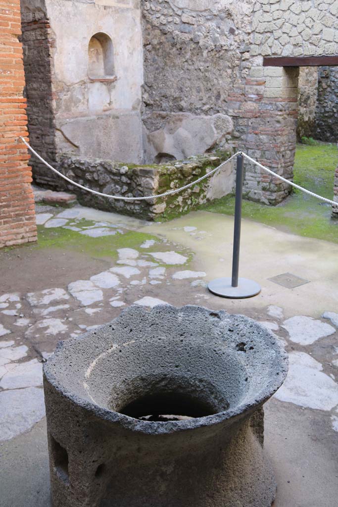 VII.1.46, Pompeii. December 2020. 
Looking north-west across kitchen area. Photo courtesy of Aude Durand.
