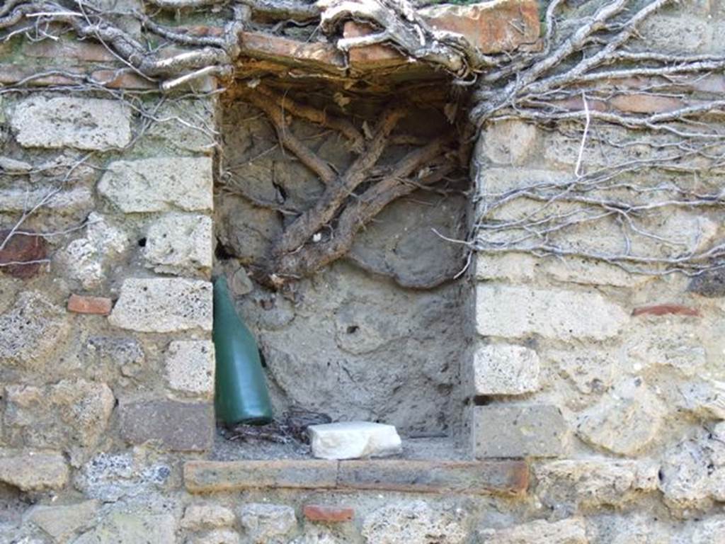 VII.2.16 Pompeii. March 2009. Room 13, west wall with niche.