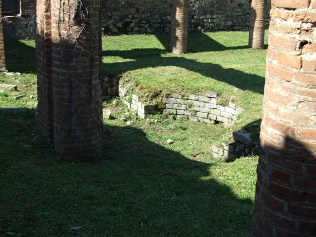 VII.2.18 Pompeii. March 2009. Pool with semi-circular edge on the north side of the south portico.