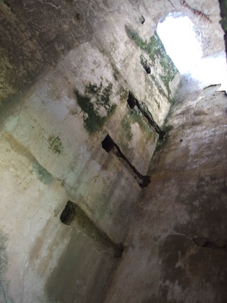 VII.2.18 Pompeii. March 2009. Room 16, south-west corner, looking upwards.