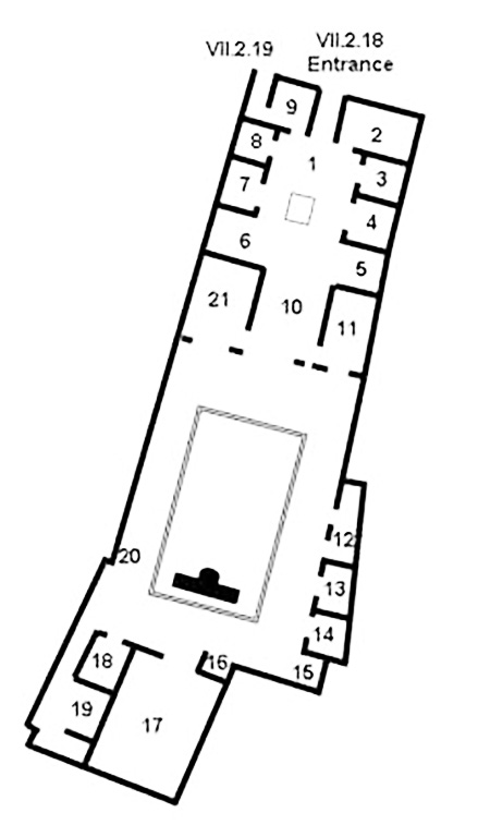 VII.2.18 Pompeii. Domus C. Vibi or House of C. Vibius
Room Plan