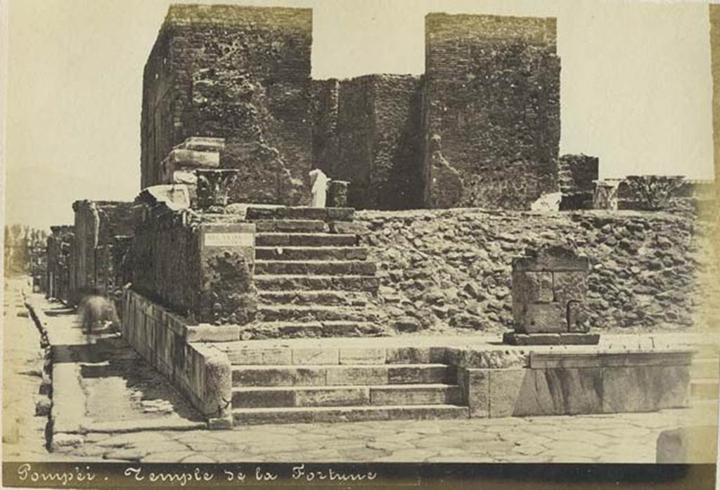 VII.4.1 Pompeii. Undated photograph by Mauri, numbered 011. Looking east to temple. Photo courtesy of Rick Bauer.
