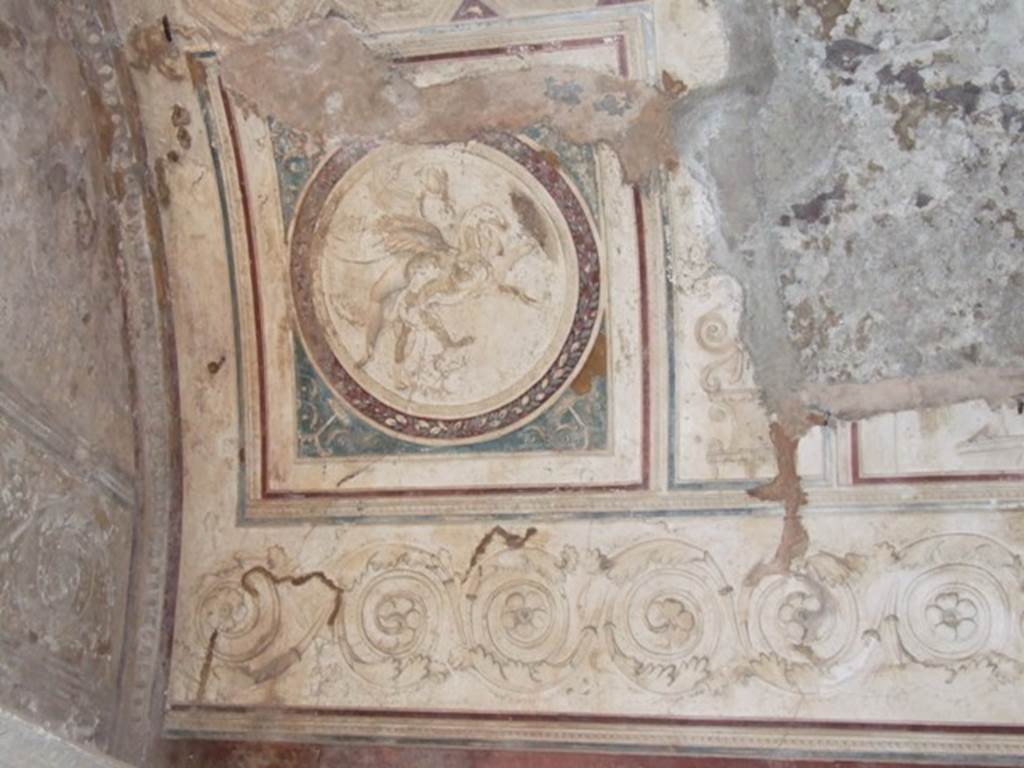 VII.5.24 Pompeii. December 2007. Ceiling plaster stucco in south-west corner of tepidarium.