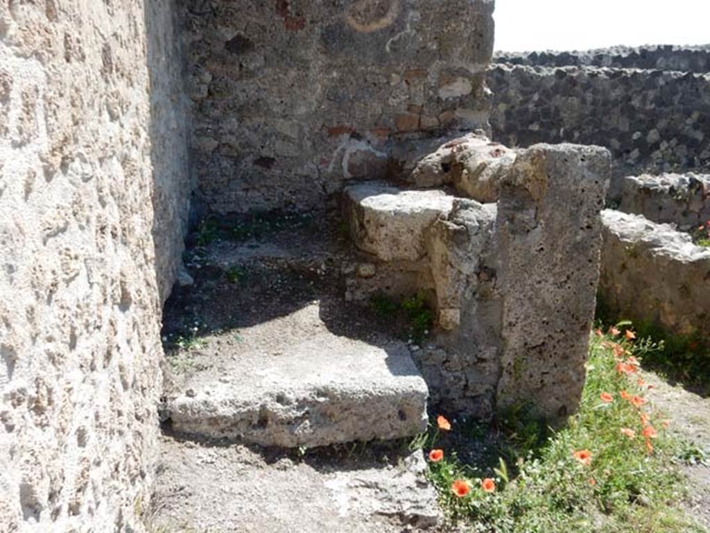 VII.7.2 Pompeii, May 2018. Steps to upper floor in north-east corner of atrium. Photo courtesy of Buzz Ferebee.