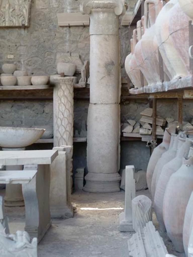 VII.7.29 Pompeii. May 2011. Columns in storage. Photo courtesy of Michael Binns.