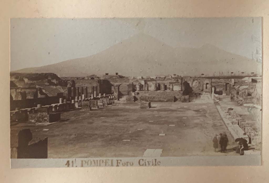 VII.8 Pompeii Forum. Mid 1890’s photo, Edizione Esposito  no. 007. Looking north along the east side. Photo courtesy of Rick Bauer.

