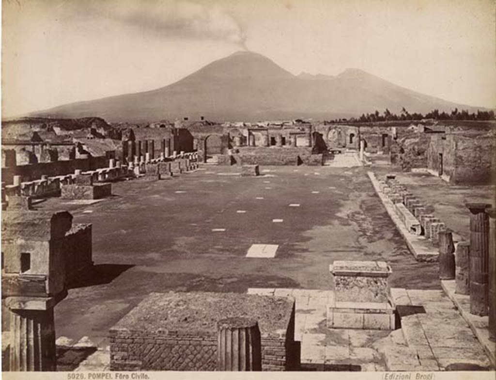 VII.8 Pompeii Forum. Between 1867 and 1874. Looking north along the east side.
Photo by Sommer and Behles. Photo courtesy of Charles Marty.

