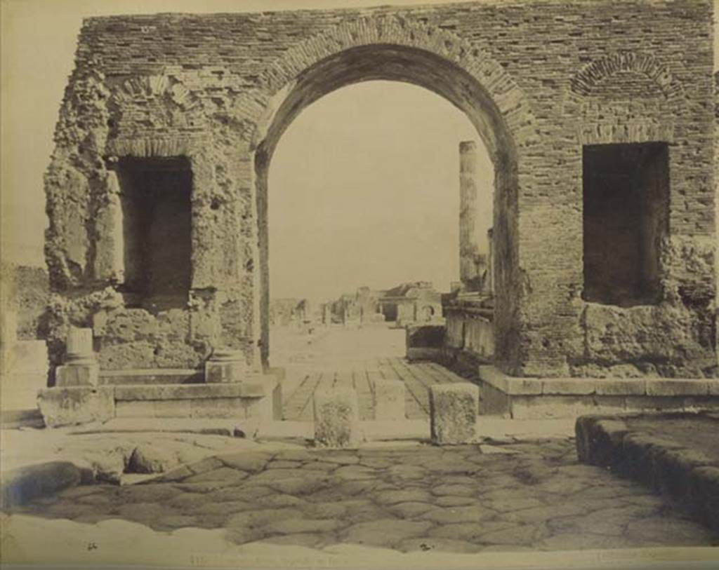VII.8.00 Pompeii, Arch of Tiberius, 1944. Looking south through arch into north-east corner of Forum. 
Photo courtesy of Rick Bauer
(This photo was in an album belonging to a “sailor” assigned to Patrol Squadron 63 (VP-63).) 
