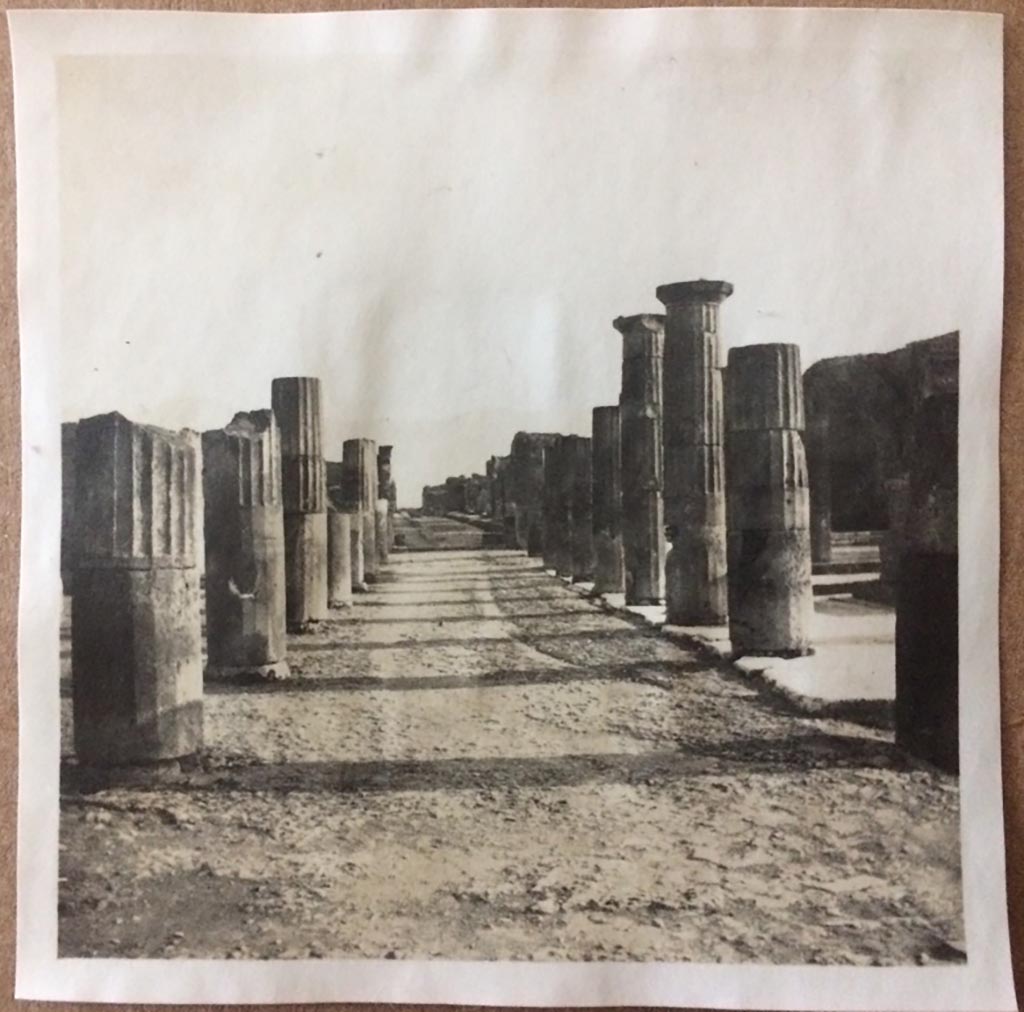 VII.8 Pompeii Forum. August 27, 1904. 
Looking south along east side towards the south-east corner of the Forum, and Via delle Scuole. Photo courtesy of Rick Bauer.
