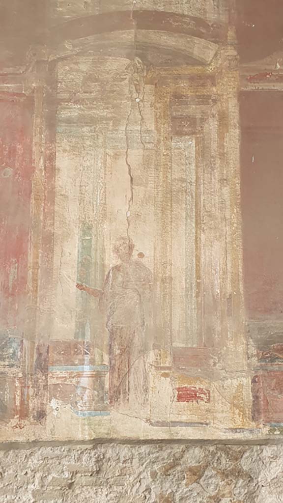 VII.9.7/8 Pompeii. October 2017. Detail from west wall.
Foto Annette Haug, ERC Grant 681269 DÉCOR.
