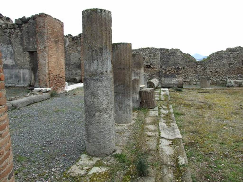 VII.9.47 Pompeii.  March 2009.  North Portico and Peristyle, looking east along gutter.