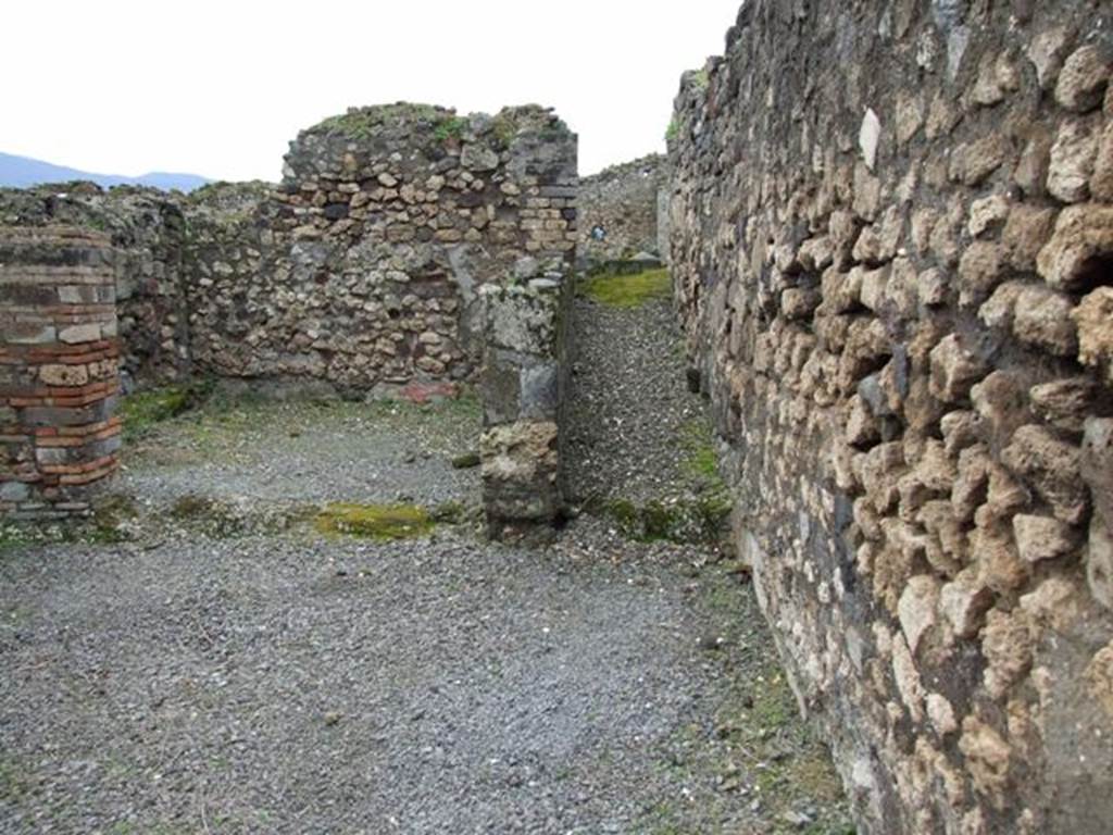 VII.9.47 Pompeii. March 2009.  Looking south in VII.9.51 towards the slope of the ramp from the stable in the house of VII.9.47. This came out in VII.9.51. 
