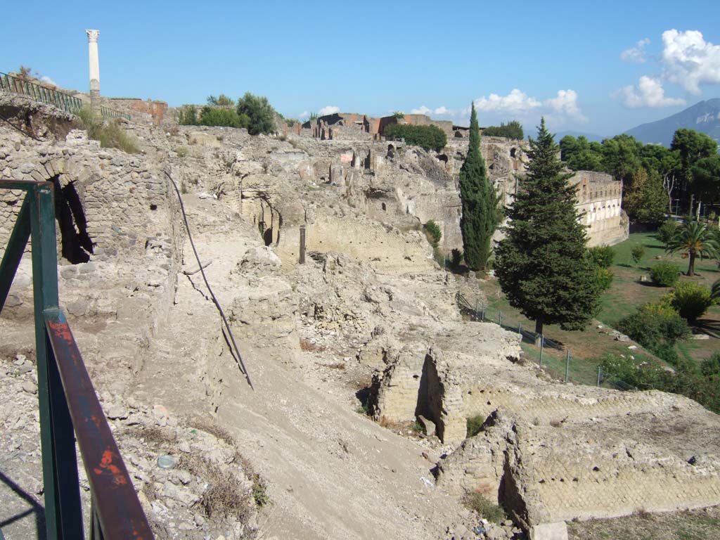 VIII.1.3 Pompeii. September 2005. Rear of Temple of Venus looking east towards VIII.1 and VIII.2.