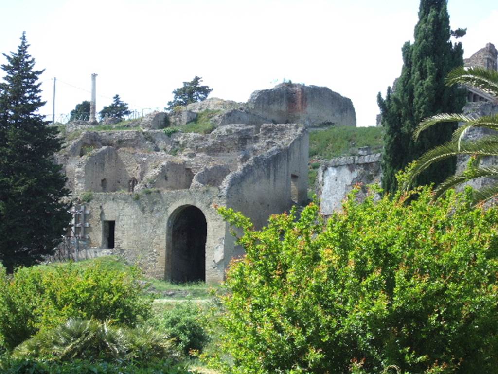 VIII.1.3 Pompeii. May 2006. Rear of Temple of Venus and Via Championnet, looking north.