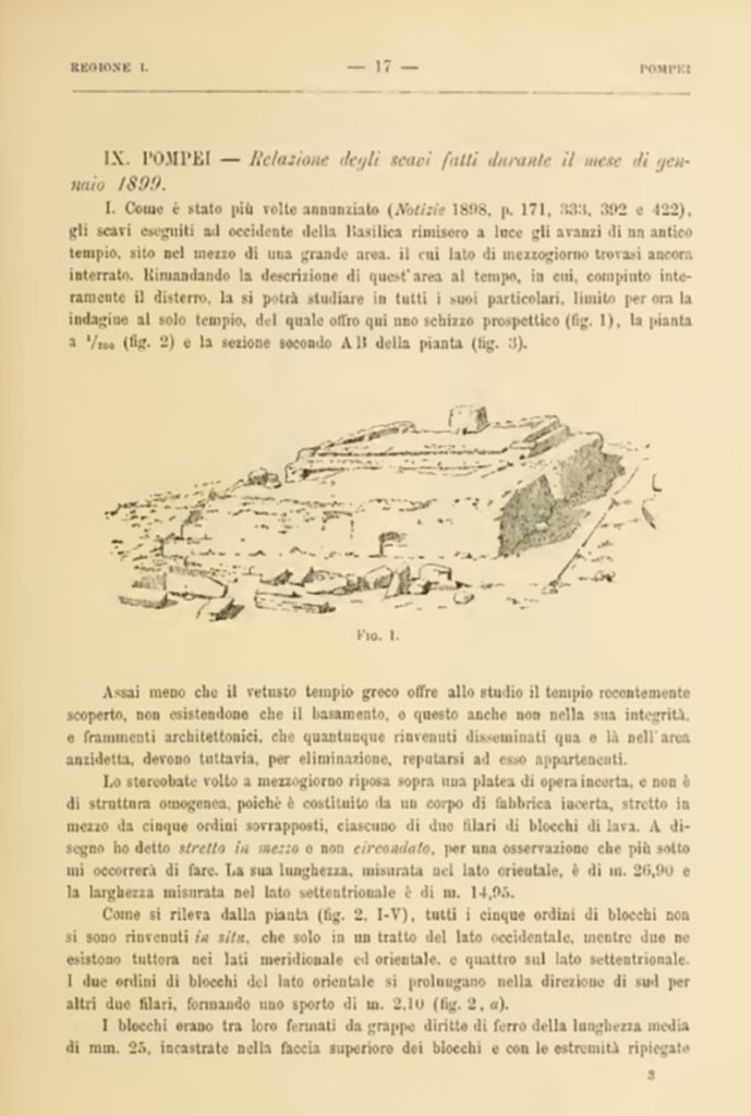 VIII.1.3 Pompeii. Notizie degli Scavi di Antichit, 1899, Page 17.