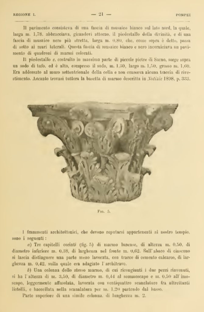 VIII.1.3 Pompeii. Notizie degli Scavi di Antichit, 1899, Page 21.