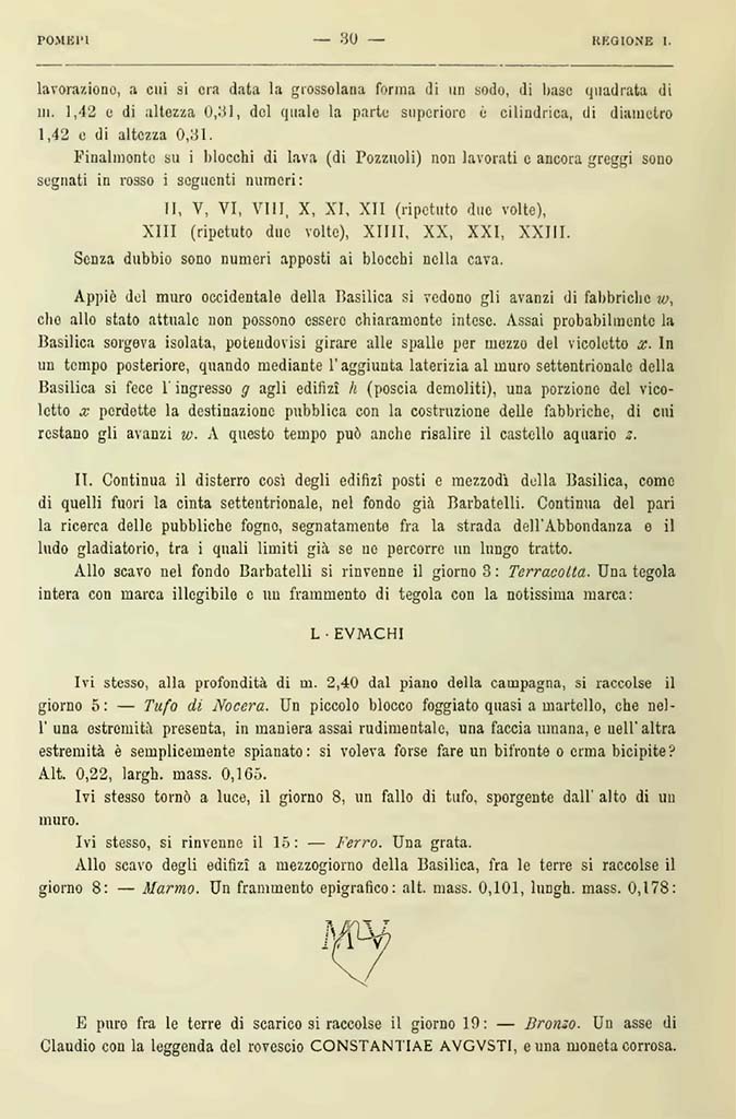 VIII.1.3 Pompeii. Notizie degli Scavi di Antichit, 1900, Page 30.