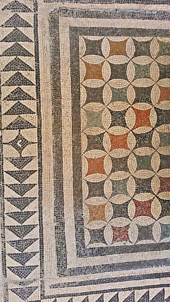 VIII.2.3 Pompeii (?) or Villa dei Papiri, Herculaenum. July 2019. 
Detail from mosaic. Photo courtesy of Giuseppe Ciaramella.

