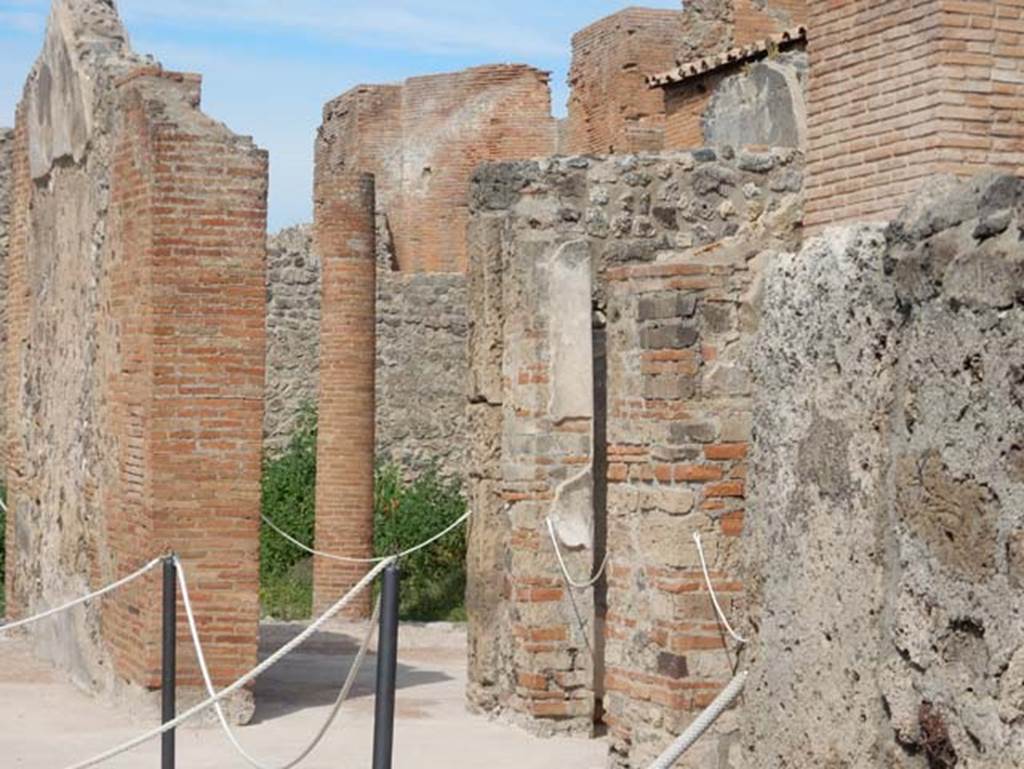 VIII.2.13 Pompeii. May 2017.  Looking towards north-west corner of atrium, with doorway to room overlooking garden.  Photo courtesy of Buzz Ferebee.
