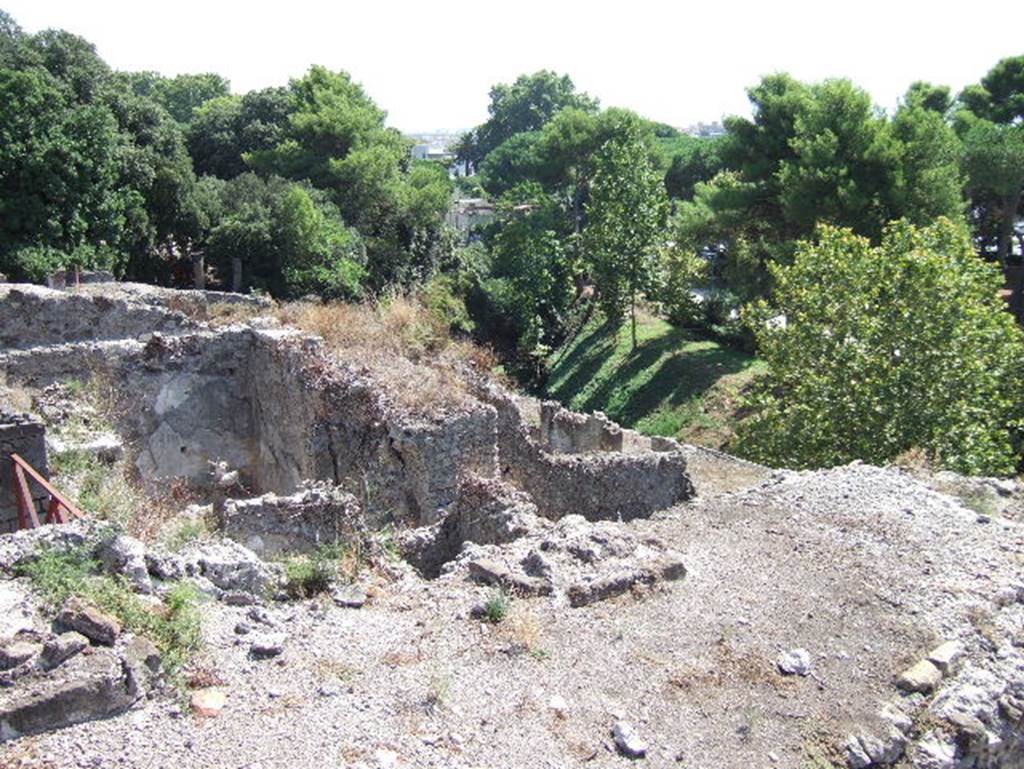 VIII.2.34 Pompeii. May 2006. Looking east across rooms on lower rear level from VIII.2.30