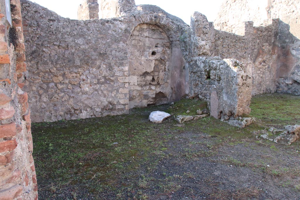 VIII.3.3 Pompeii. October 2022. Looking south-west across shop-room, with VIII.3.2, on right. Photo courtesy of Klaus Heese. 

