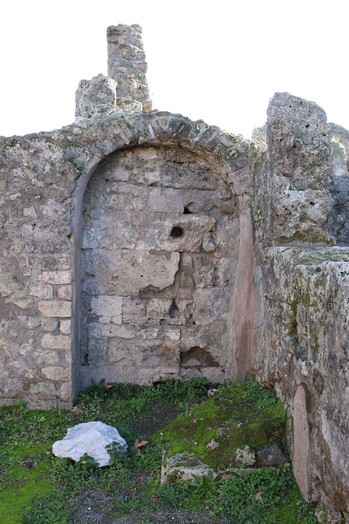 VIII.3.3, Pompeii. December 2018. 
Recess under the stairs in south-west corner of shop. Photo courtesy of Aude Durand.

