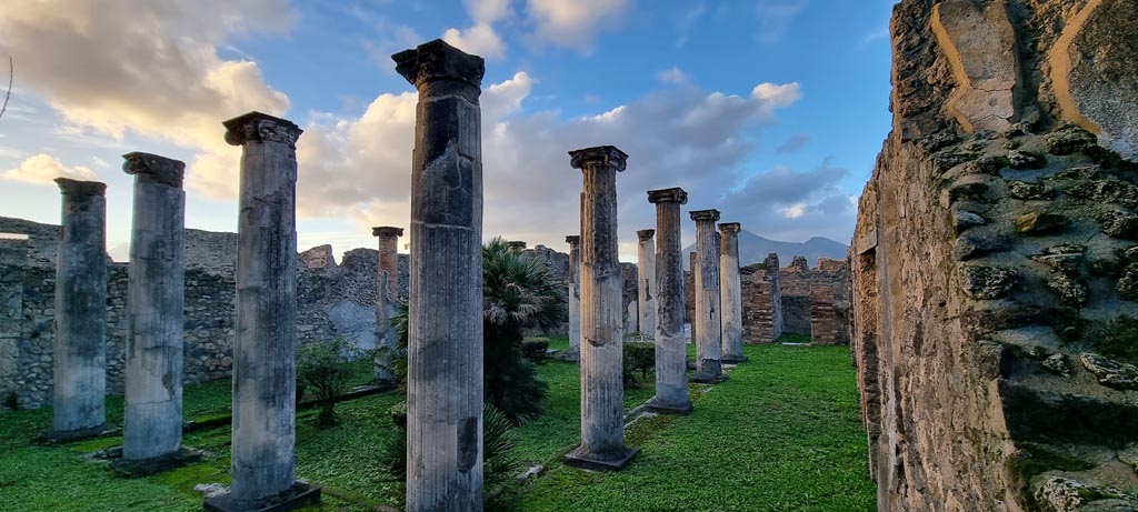 VIII.3.8 Pompeii. December 2023. Looking north-west across peristyle from south-east corner. Photo courtesy of Miriam Colomer.

