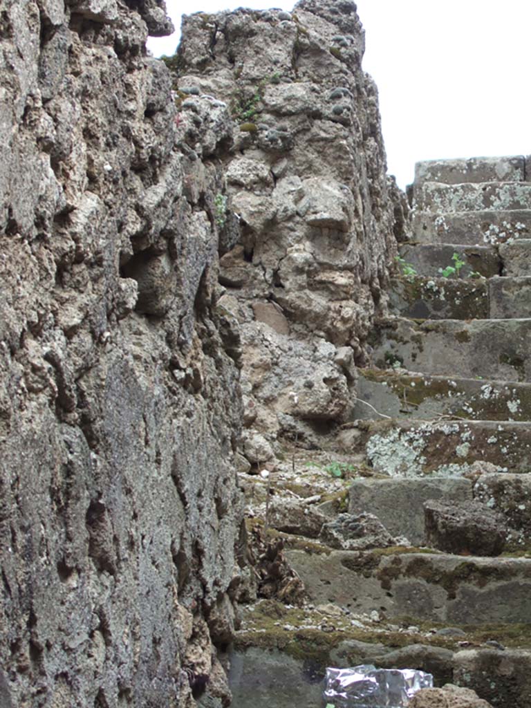 VIII.3.10 Pompeii. May 2006. Steps to upper floor with doorway on left to dwelling above VIII.3.11