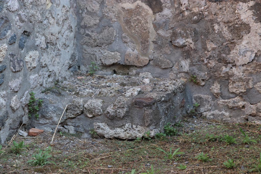 VIII.3.23 Pompeii. October 2022. Base of stairs to upper floor, in north-east corner of rear room. Photo courtesy of Klaus Heese. 